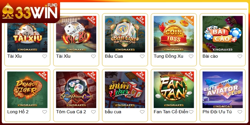 Khám phá những game bài đổi thưởng 33Win đình đám, cuốn hút