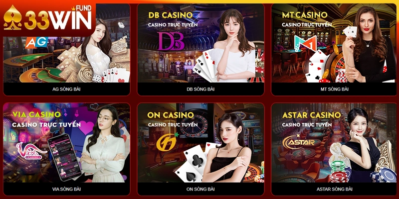 3 nhà phát hành game casino hợp tác tại nhà cái 33win