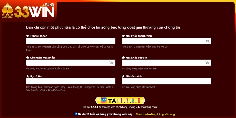 Hướng dẫn chi tiết cách đăng ký 33win